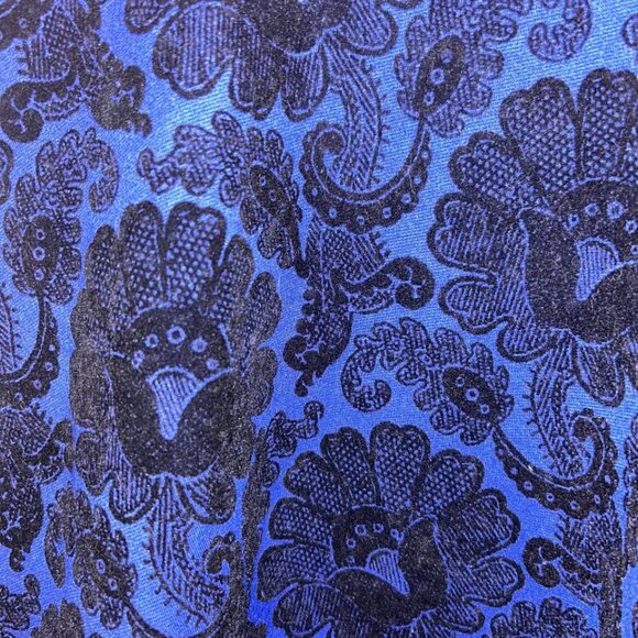 Lands' End cobalt blue with black velvet flocking fit and flare a line dress XLP - Picture 5 of 7